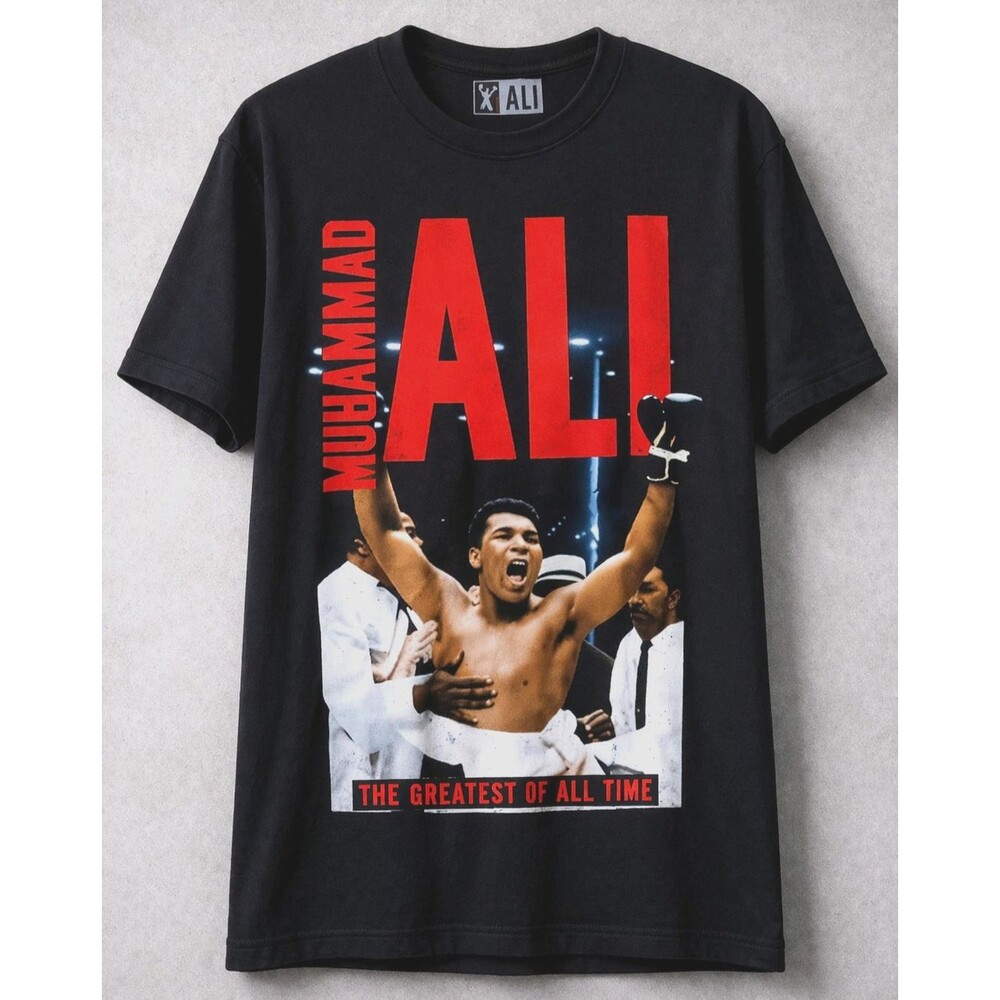 Muhammad Ali Boxing T Shirt Mens Large Graphic Black GOAT Tee